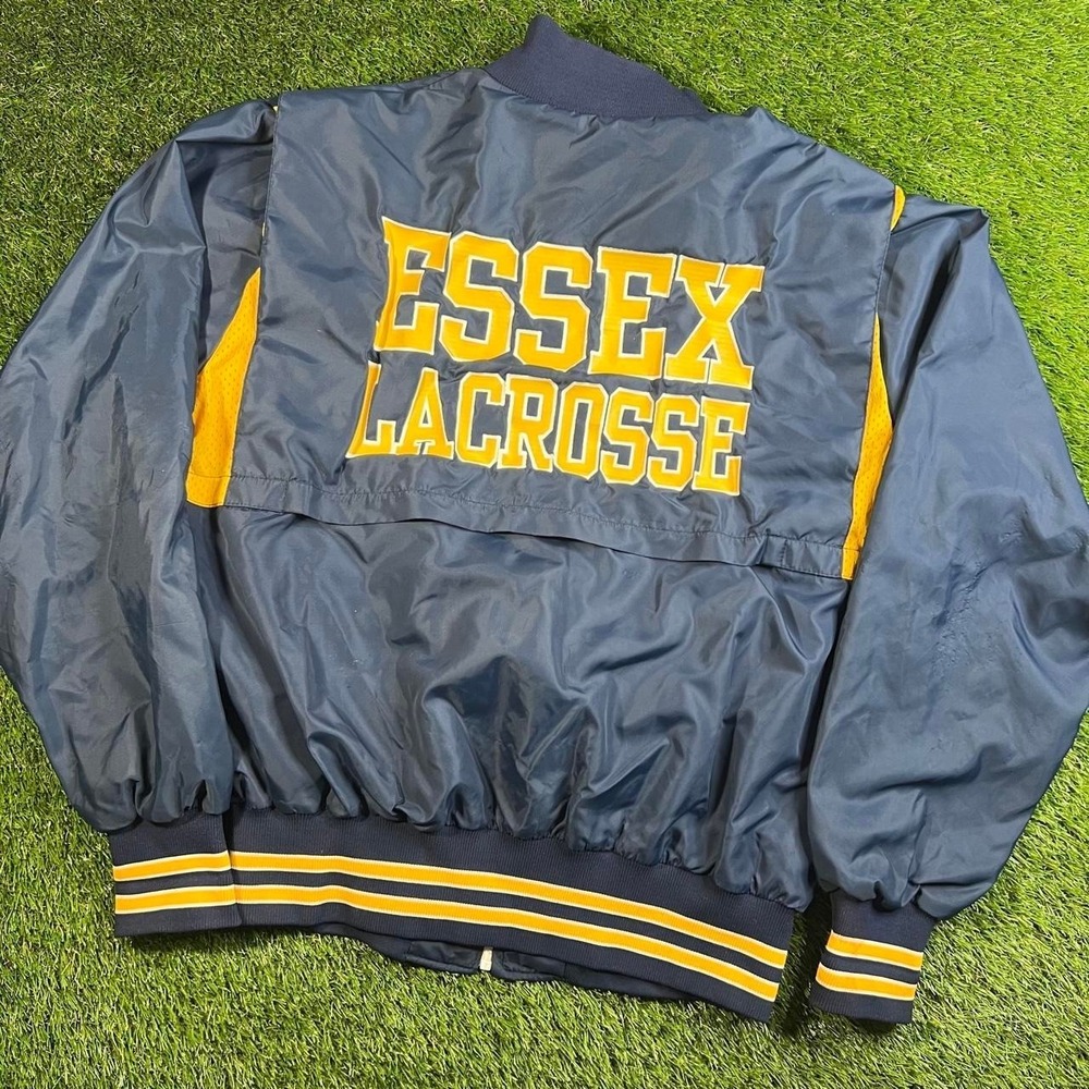 Vintage Ulman Sportswear Essex Lacrosse Jacket XL Navy Gold Pullover NCAA Sports